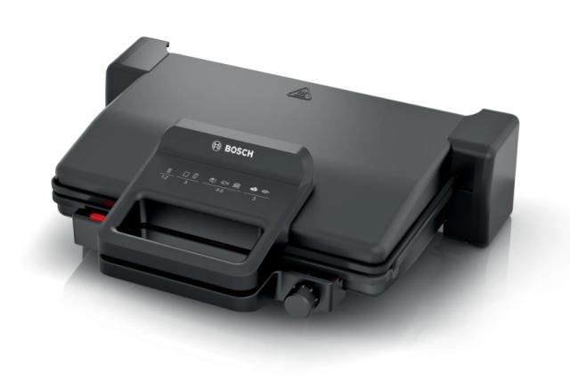 Контактен грил Bosch TCG3323, Contact grill 3 in 1, 2000 W,  Removable aluminum grill plates with non-stick ceramic coating, black