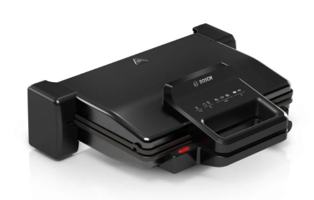 Контактен грил Bosch TCG3323, Contact grill 3 in 1, 2000 W,  Removable aluminum grill plates with non-stick ceramic coating, black