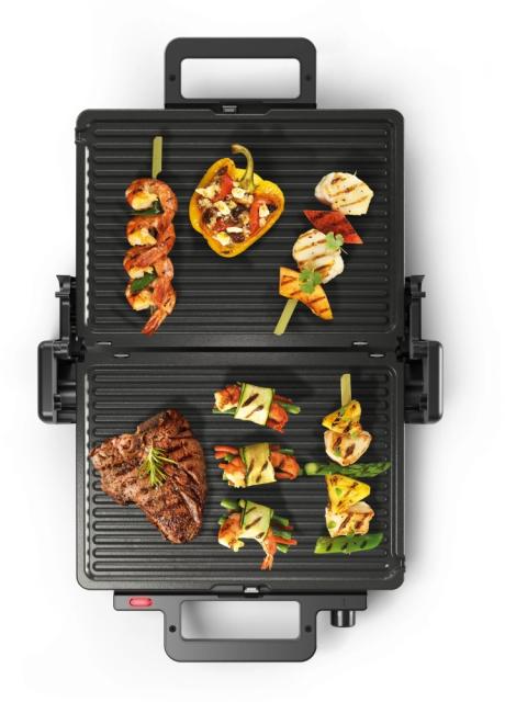 Контактен грил Bosch TCG3323, Contact grill 3 in 1, 2000 W,  Removable aluminum grill plates with non-stick ceramic coating, black