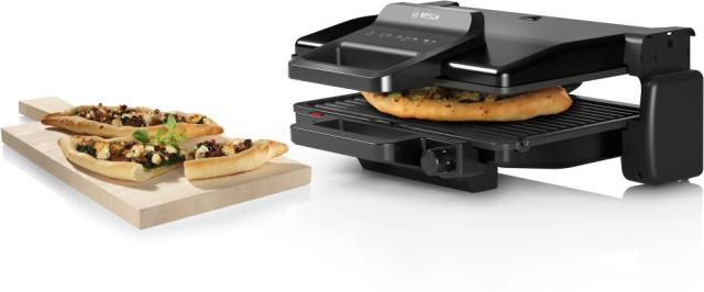 Контактен грил Bosch TCG3323, Contact grill 3 in 1, 2000 W,  Removable aluminum grill plates with non-stick ceramic coating, black