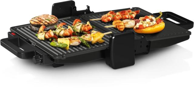 Контактен грил Bosch TCG3323, Contact grill 3 in 1, 2000 W,  Removable aluminum grill plates with non-stick ceramic coating, black