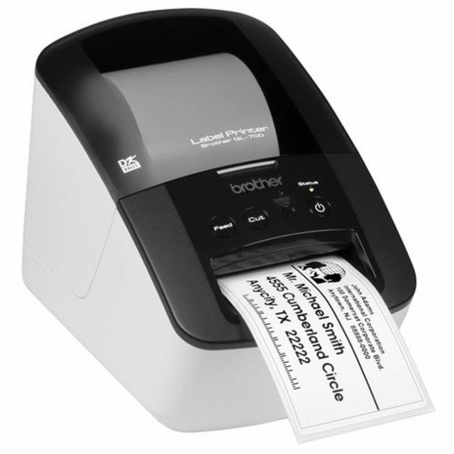 Етикетен принтер Brother QL-700, 300 x 600 dpi, 62 mm максимална ширина на етикета, USB
