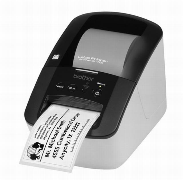 Етикетен принтер Brother QL-700, 300 x 600 dpi, 62 mm максимална ширина на етикета, USB