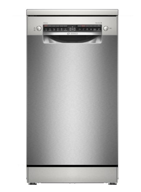 Съдомиялна Bosch SPS4EMI62E SER4 Free-standing dishwasher 45cm, D, EcoDrying, 6,7l, 10ps, 6p/5o, 45dB(C), Silence 42dB, 3rd drawer, Rackmatic, inox, HC