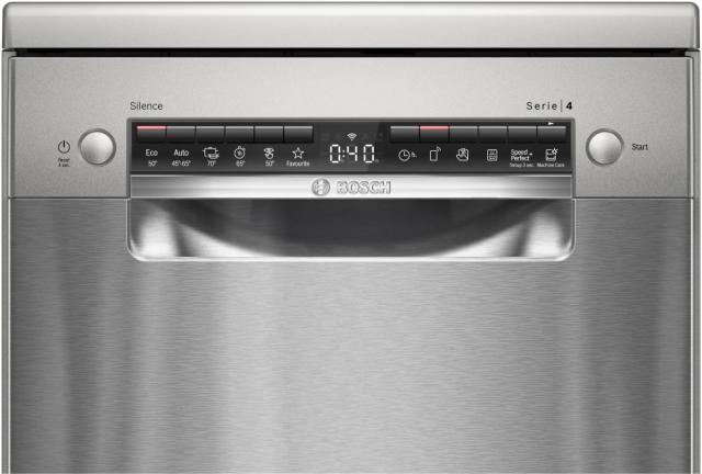 Съдомиялна Bosch SPS4EMI62E SER4 Free-standing dishwasher 45cm, D, EcoDrying, 6,7l, 10ps, 6p/5o, 45dB(C), Silence 42dB, 3rd drawer, Rackmatic, inox, HC