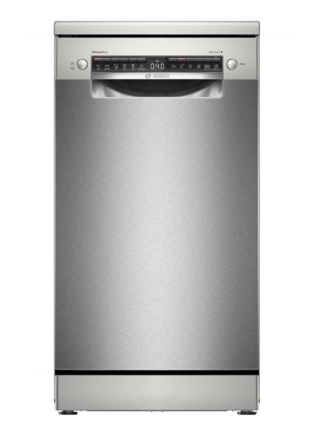 Съдомиялна Bosch SPS4HMI49E SER4 Free-standing dishwasher 45cm, E, 9,5l, 10ps, 6p/5o, 44dB(B), Silence 41dB, 3rd drawer, Rackmatic, inox, HC