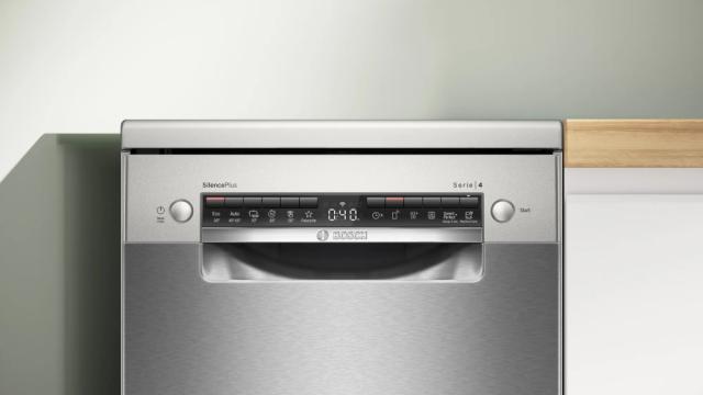 Съдомиялна Bosch SPS4HMI49E SER4 Free-standing dishwasher 45cm, E, 9,5l, 10ps, 6p/5o, 44dB(B), Silence 41dB, 3rd drawer, Rackmatic, inox, HC