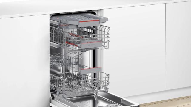 Съдомиялна Bosch SPV4EMX24E SER4 Dishwasher fully integrated 45cm, C, EcoDrying, 8,9l, 10ps, 6p/5o, 44dB(C), Silence 42dB, 3rd drawer, Rackmatic, HC