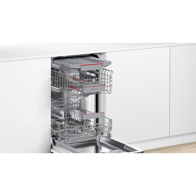 Съдомиялна Bosch SPV4HMX49E SER4 Dishwasher fully integrated 45cm, E, 9,5l, 10ps, 6p/5o, 44dB(B), Silence 41dB, 3rd Vario drawer, R3, Auto program, Rackmatic, HC