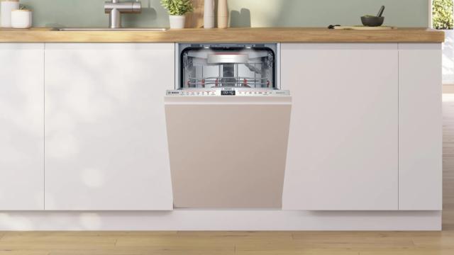 Съдомиялна Bosch SPV6EMX05E SER6 Dishwasher fully integrated 45cm, C, EcoDrying, 8,9l, 10ps, 6p/5o, 44dB(B), Silence 42dB, 3rd drawer, TimeLight, interior light, HC