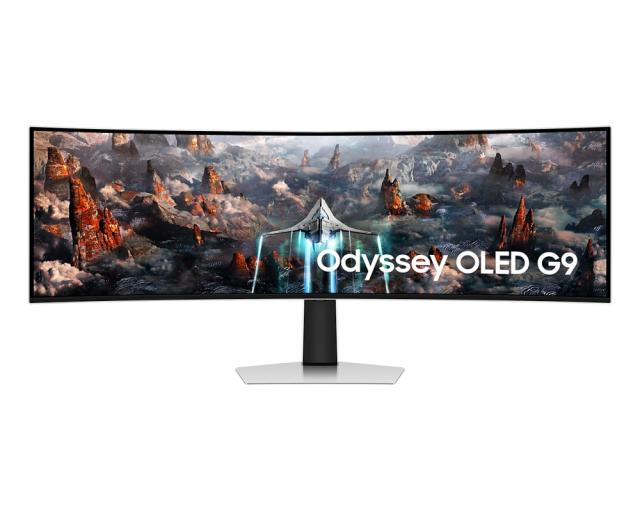 Монитор Samsung LS49CG943, 49" Odyssey G9 GAMING, Curved OLED, 1800R, 240Hz, Smart. 32:9, 5120 x 1440, 250 cd/m2, Display Port , HDMI,Micro HDMI, USB Hub, Silver