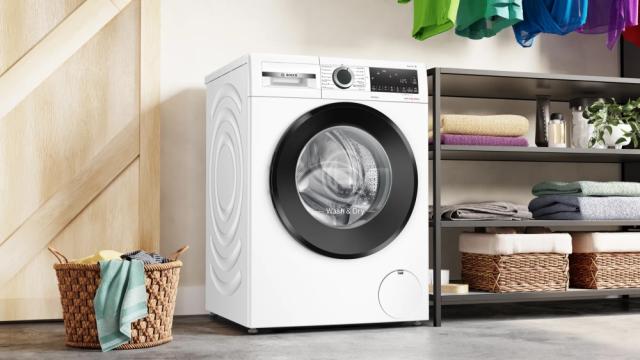Пералня със сушилня Bosch WNG24400BY SER6 Washer-dryer 9/6kg, E/A, 1400rpm, 48/70/60dB(A), waveDrum 65l, W/W+D 49/79l 3:45/8:20h, Iron Assist, , waveDrum 65l, AntiStain, HygieneCare, black-blackgrey door