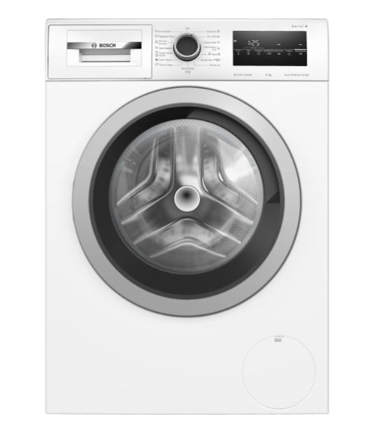 Пералня Bosch WAN28266BY SER4 Washing machine 8kg, A, 1400rpm, 51/72dB(A), Iron Assist, waveDrum 65l, 7 options, Rinse Plus, silver-blackgrey door