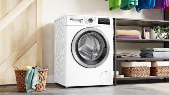 Пералня Bosch WAN24266BY SER4 Washing machine 8kg, A, 1200rpm, 51/72dB(A), Iron Assist, waveDrum 65l, 7 options, Rinse Plus, silver-blackgrey door