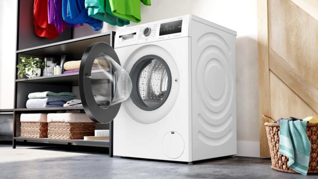 Пералня Bosch WAN28170BY SER4 Washing machine 8kg, A, 1400rpm, 51/72dB(A), Iron Assist, waveDrum 65l, 6 options, Sportswear, black-blackgrey door