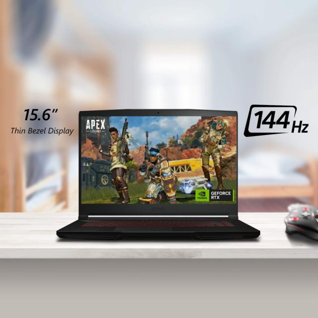 Лаптоп MSI Thin GF63 12UC, Intel Core i7 12650H (10C/16T up to 4.70 GHz, 24 MB), 15.6" FHD (1920x1080) AG, 144Hz, IPS-Level, 8GB DDR4, 512GB NVMe PCIe SSD Gen4x4, RTX 3050 4GB GDDR6 , Red Backlit KBD, Free DOS