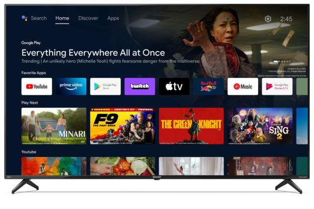 Телевизор Sharp 70FN2EA, 70" LED  Android TV, 4K Ultra HD 3840 x 2160 Frameless, DVB-T/T2/C/S/S2, Active Motion 800, HARMAN/KARDON, HDR10, Dolby Digital, Dolby Vision, DTS:X, Google Assistant, Chromecast Built-in, HDMI 2.1 eARC, Micro SD card slot, 3