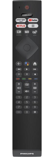 Телевизор Philips 43PUS8818/12, 43" THE ONE, UHD 4K LED, 120 Hz, 3840x2160, DVB-T/T2/T2-HD/C/S/S2, Ambilight 3, Google TV, Quad Core with Al, Swivel stand, 90% DCI/P3, 16GB, VRR FreeSync, BT5.0, HDMI 2.1, 2xUSB, Cl+, 802.11ac, Lan, 20W+Logitech Wirel