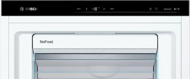 Фризер Bosch GSN54AWDV SER6 FS upright freezer, NoFrost, D, 176/70/65cm, 328l, 38dB(C), IC, 5 drawers (1 BigBox), 2 shelfs, IceTwister, handle, white