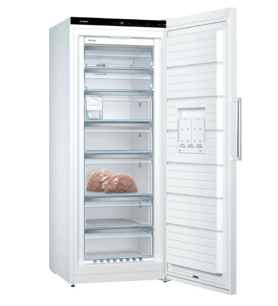 Фризер Bosch GSN54AWDV SER6 FS upright freezer, NoFrost, D, 176/70/65cm, 328l, 38dB(C), IC, 5 drawers (1 BigBox), 2 shelfs, IceTwister, handle, white