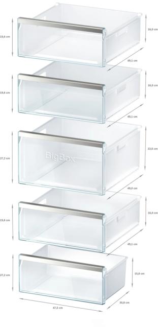 Фризер Bosch GSN58AWEV SER6 FS upright freezer, NoFrost, D, 191/70/65cm, 366l, 39dB(C), IC, 5 drawers (1 BigBox), 3 shelfs, handle, white
