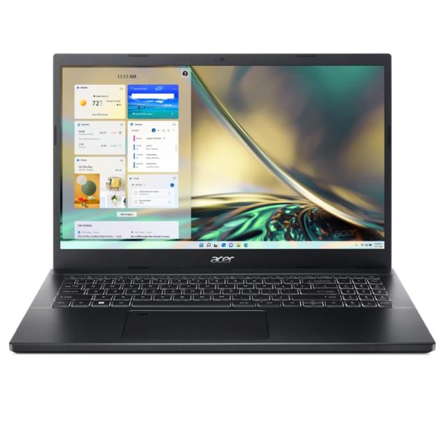 Лаптоп Acer Aspire 7 Performance, A715-76G-72V1, Intel Core i7 -12650H (up to 4.70 GHz, 16MB), 15.6" FHD IPS, 16GB DDR4, 1024GB NVMe SSD, RTX 2050 4GB GDDR6, Wi-Fi AX+BT5.2, HD Cam + Mic, No OS, Black
