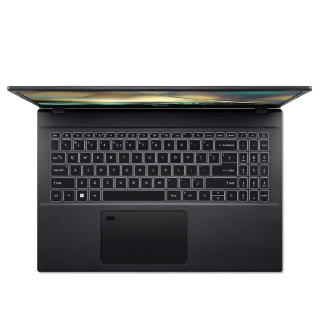 Лаптоп Acer Aspire 7 Performance, A715-76G-72V1, Intel Core i7 -12650H (up to 4.70 GHz, 16MB), 15.6" FHD IPS, 16GB DDR4, 1024GB NVMe SSD, RTX 2050 4GB GDDR6, Wi-Fi AX+BT5.2, HD Cam + Mic, No OS, Black