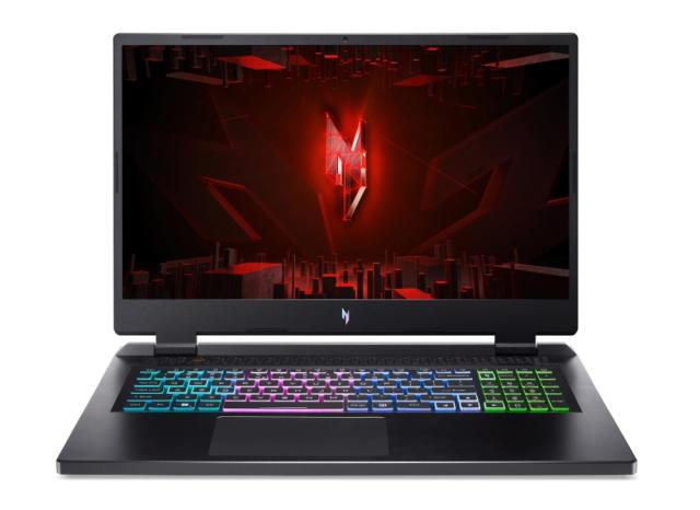 Лаптоп Acer Nitro 5, AN17-41-R11K, AMD Ryzen 7 7840HS (3.80GHz up to 5.10GHz, 24MB), 17.3" QHD (2560x1440) IPS, 165Hz, 16GB DDR5, 1024GB PCIe SSD, RTX 4070 8GB GDDR6, Wi-Fi 6e, BT 5.1, HD Mic&Cam, RGB Backlit KB, No OS, Black+Philips 32PHS6