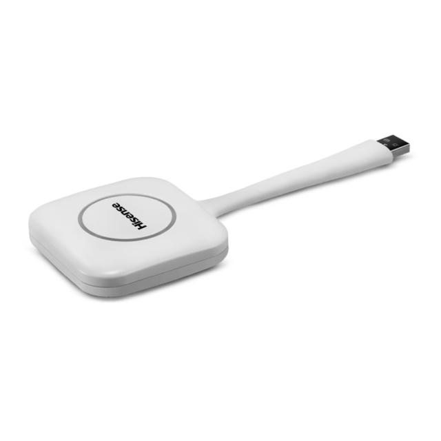 Адаптер HISENSE Wireless screen transmission dongle connects to the USB - Type-A port of a device and transmits the on-screen content to the Digital Whiteboard