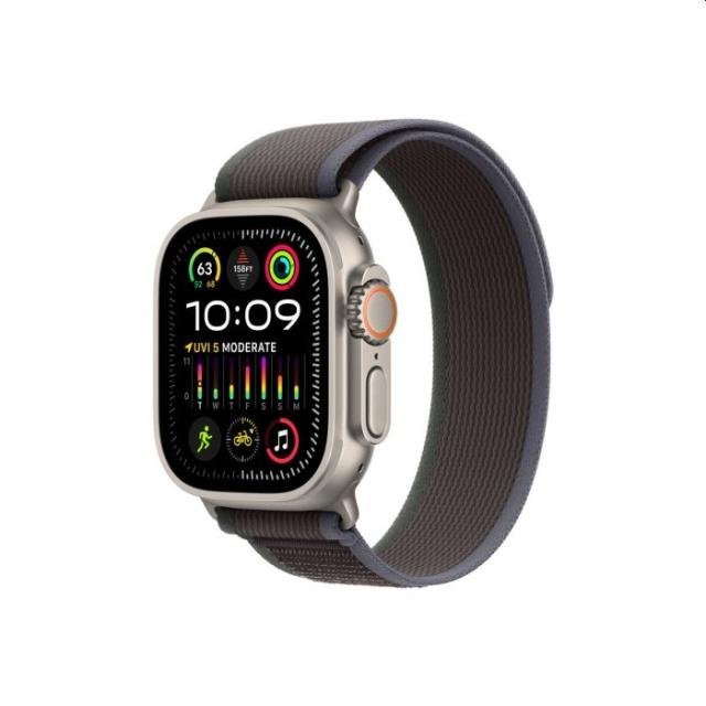 Часовник Apple Watch Ultra 2 GPS + Cellular, 49mm Titanium Case with Blue/Black Trail Loop - M/L