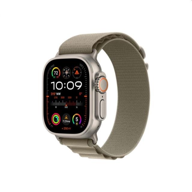 Часовник Apple Watch Ultra 2 GPS + Cellular, 49mm Titanium Case with Olive Alpine Loop - Large