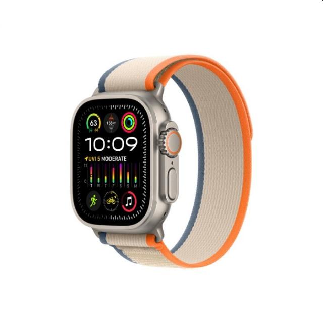Часовник Apple Watch Ultra 2 GPS + Cellular, 49mm Titanium Case with Orange/Beige Trail Loop - S/M