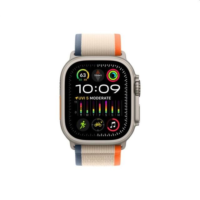 Часовник Apple Watch Ultra 2 GPS + Cellular, 49mm Titanium Case with Orange/Beige Trail Loop - S/M