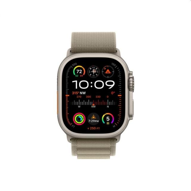 Часовник Apple Watch Ultra 2 GPS + Cellular, 49mm Titanium Case with Olive Alpine Loop - Small