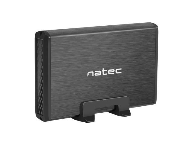 Кутия за твърд диск Natec EXTERNAL HDD/SSD ENCLOSURE RHINO SATA 3.5" USB 2.0 ALUMINUM Black