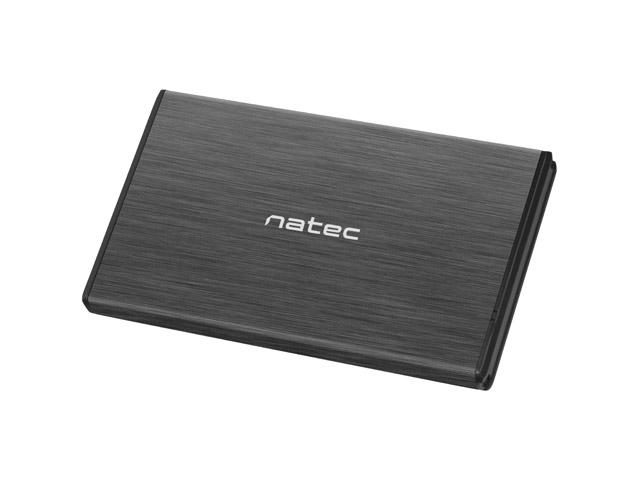 Кутия за твърд диск Natec EXTERNAL HDD/SSD ENCLOSURE RHINO SATA 2.5" USB 2.0 ALUMINUM Slim Black