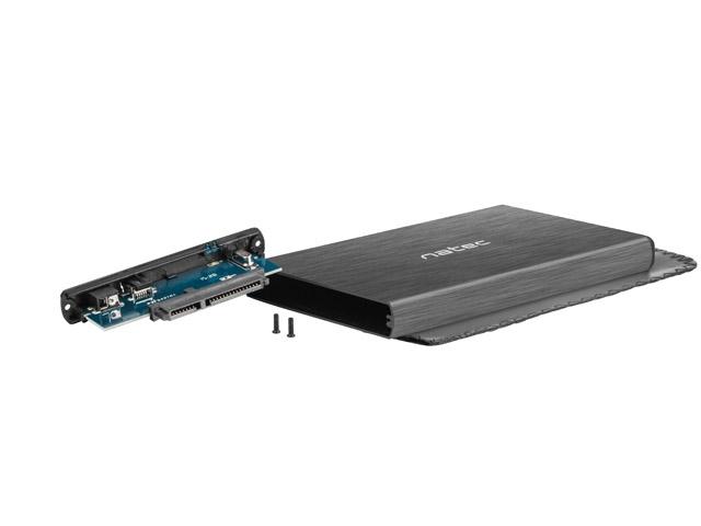 Кутия за твърд диск Natec EXTERNAL HDD/SSD ENCLOSURE RHINO SATA 2.5" USB 2.0 ALUMINUM Slim Black