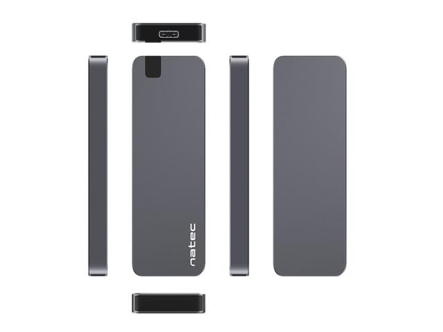 Кутия за твърд диск Natec EXTERNAL SSD ENCLOSURE RHINO M.2 NVME USB-C 3.1 GEN 2 ALUMINIUM
