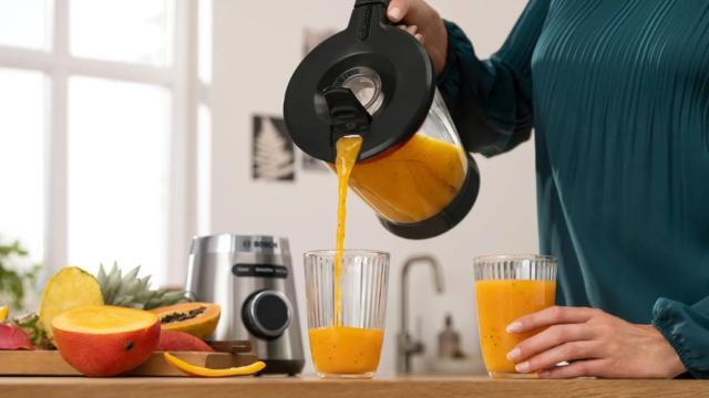 Блендер Bosch MMB6382M, VitaPower Blender, 1200 W, Glass blender jug 1.5l, Stepless, ProEdge stainless steel blades made in Solingen, Stainless steel