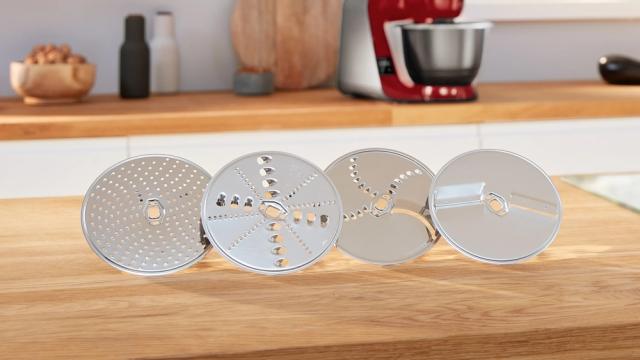 Кухненски робот Bosch MUM5X720, Kitchen Machine with scale, MUM5, 1000 W, 3D PlanetaryMixing, Stainless steel mixing bowl, additional accessories included, Red, Silver
