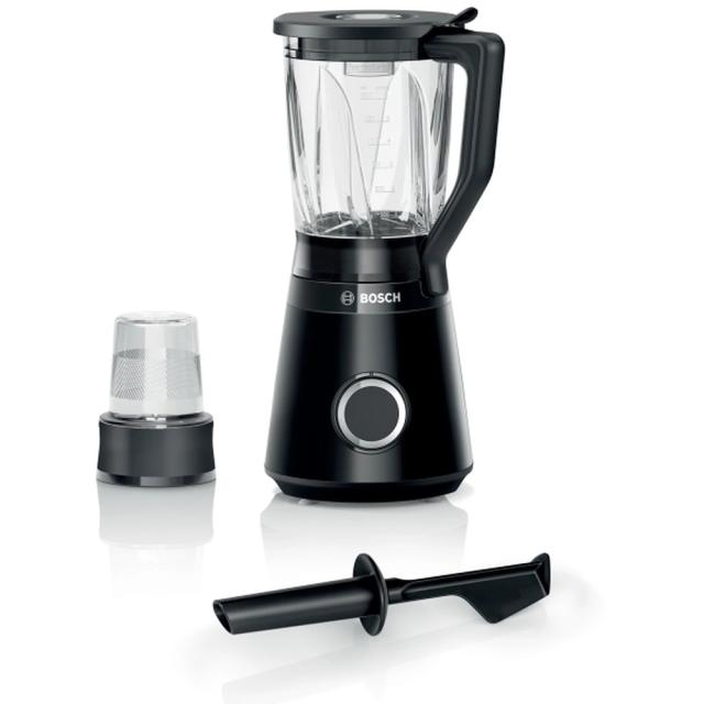 Блендер Bosch MMB6176B Series 4, VitaPower Blender, 1200 W, Glass ThermoSafe jug 1.5 l, Grinding attachment, Two speed settings and pulse function, ProEdge stainless steel blades made in Solingen, Black