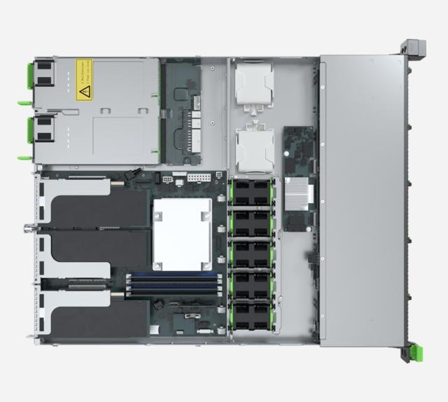 Сървър Fujitsu PRIMERGY RX1330 M5, Xeon E-2388G, 1x32GB U 3200 1R, Basic kit 4x2.5" SAS/SATA HP, 2xSSD M.2, Rack Mount kit, IRMCS6 ELCM Lic, 500W Power Supply, hot plug, titanium (96% efficiency), FTS wide/FTS, No power cord + Fujitsu PSAS CP 2100-8i
