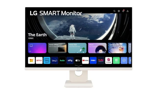 Монитор LG 27SR50F-W, 27" IPS Smart webOS23, Anti-Glare, 5ms, 1000:1, 250cd/m, FHD 1920x1080, HDR 10, HDMI, USB, Wi-Fi B/in, Reader Mode, Speakers 5W x 2, Tilt, Black