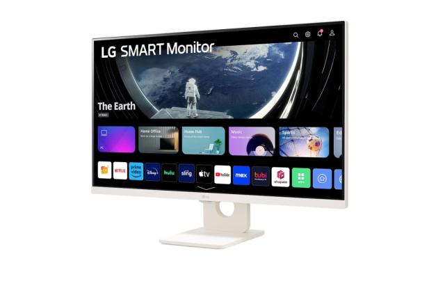Монитор LG 27SR50F-W, 27" IPS Smart webOS23, Anti-Glare, 5ms, 1000:1, 250cd/m, FHD 1920x1080, HDR 10, HDMI, USB, Wi-Fi B/in, Reader Mode, Speakers 5W x 2, Tilt, Black