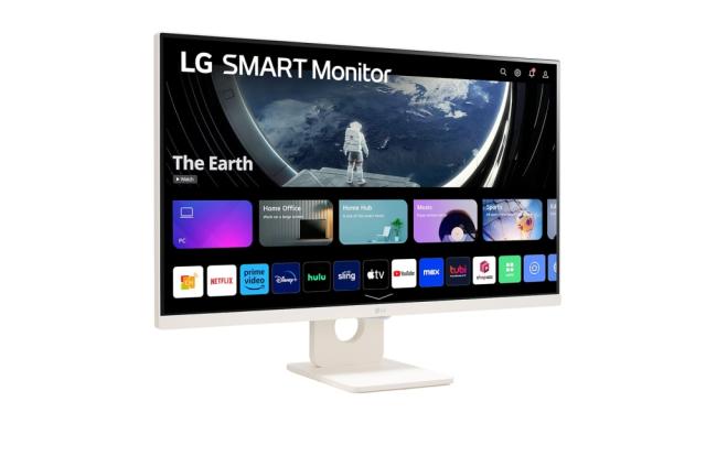 Монитор LG 27SR50F-W, 27" IPS Smart webOS23, Anti-Glare, 5ms, 1000:1, 250cd/m, FHD 1920x1080, HDR 10, HDMI, USB, Wi-Fi B/in, Reader Mode, Speakers 5W x 2, Tilt, Black