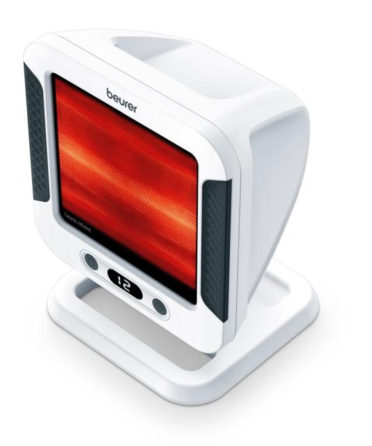 Инфрачервена лампа Beurer IL 60 infrared heat lamp, For colds and muscle tension,  SCHOTT NEXTREMA glass-ceramic cover lens, UV blocker, Adjustable shade from 0-40 degrees, 300W, electronic timer, Medical device