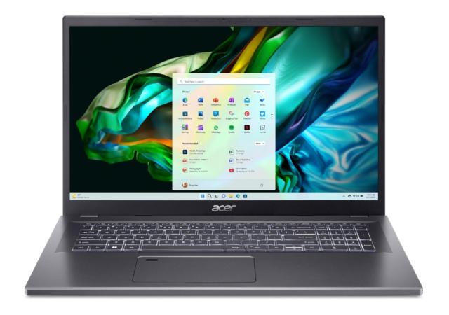 Лаптоп Acer Aspire 5, A517-58M-566N, Intel Core i5-1335U (3.4GHz up to 4.6 GHz, 12MB), 17.3" FHD (1920 x 1080) IPS SlimBezel, 16GB LPDDR5, 512GB PCIe NVMe SSD, Intel UMA, Wifi 802.11AX, BT, FHD Cam+mic, KB Backlight, Free DOS
