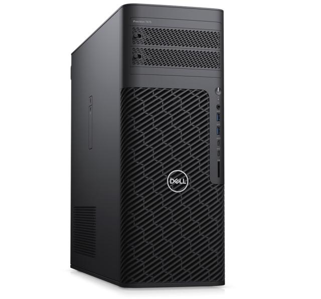 Работна станция Dell Precision 7875 Tower, AMD Ryzen Threadripper PRO 7985WX (256 MB cache, 64 cores, 3.2GHz to 5.1GHz), 64 GB: 2x32 GB, DDR5, 4800 MT/s, RDIMM, ECC, 2x 1TB SSD PCIe M.2, NVIDIA A4000, 16 GB GDDR6, 4 DP, KB&M, 1000W, Win 11 Pro Pro, 3