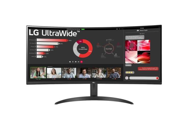 Монитор LG 34WR50QC-B, 34" UltraWide AG , Curved 21:9 VA Panel, 5ms, 3000:1, 300 cd/m2, QHD 3440x1440, HDR10, sRGB 99% , AMD FreeSync, 100Hz, HDMI, DisplayPort, PBP, Tilt, Reader Mode, Headphone Out, Black