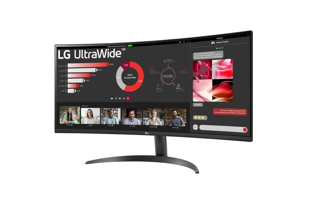 Монитор LG 34WR50QC-B, 34" UltraWide AG , Curved 21:9 VA Panel, 5ms, 3000:1, 300 cd/m2, QHD 3440x1440, HDR10, sRGB 99% , AMD FreeSync, 100Hz, HDMI, DisplayPort, PBP, Tilt, Reader Mode, Headphone Out, Black